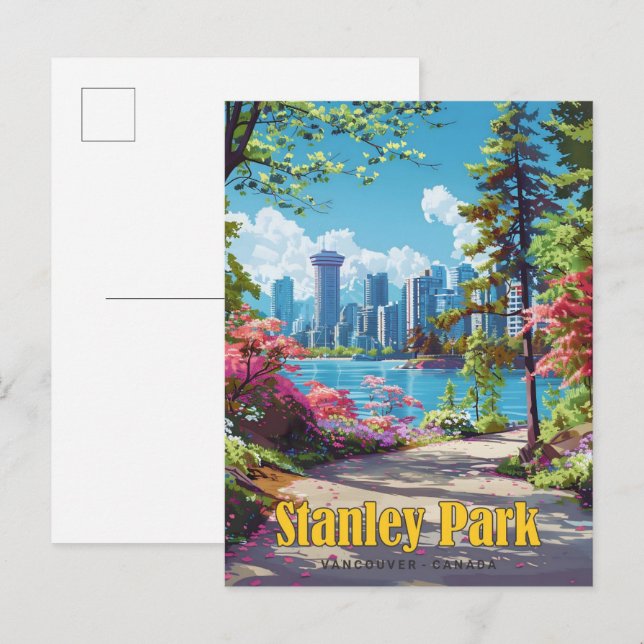 Stanley Park Vancouver Canada Vintage Travel  Postcard (Front/Back)
