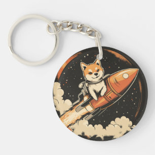 Stanley Shiba Inu on a Rocket Key Ring