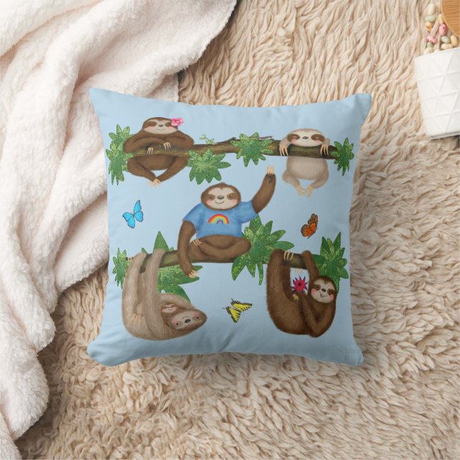 Stanley Sloth & friends blue cushion (Blanket)