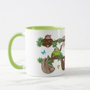 Stanley Sloth green 'enjoying a lazy cuppa' mug