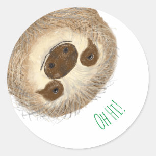 Stanley sloth personalized round stickers