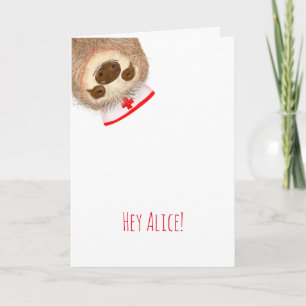 Stanley sloth personlised get well soon card