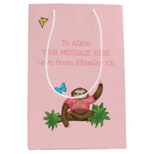 Stanley Sloth pink personalised gift bag