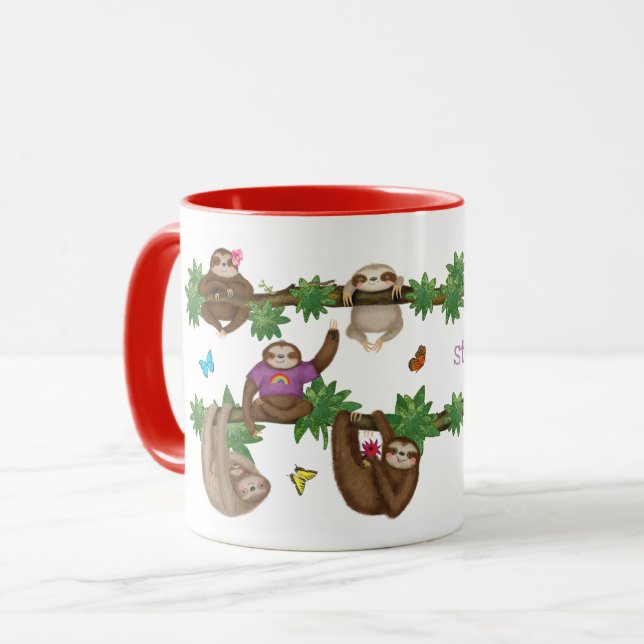 Stanley Sloth purple personalized mug (Front Left)