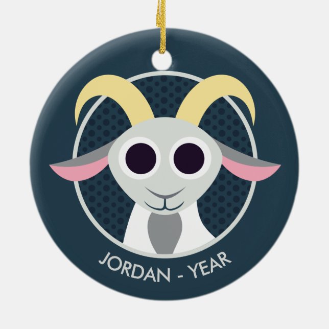 Stanley the Goat Ceramic Tree Decoration (Back)