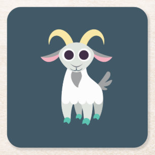 Stanley the Goat Square Paper Coaster