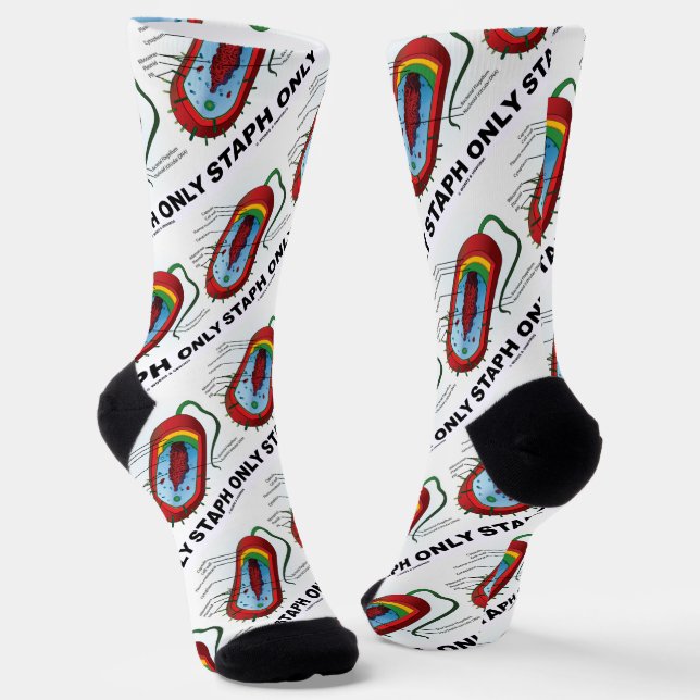 Staph Only Bacterium Diagram Prokaryote Bacteria Socks (Angled)