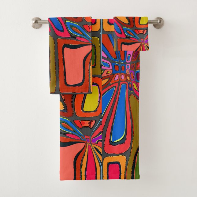 Star Abstract, add text Bath Towel Set (Insitu)