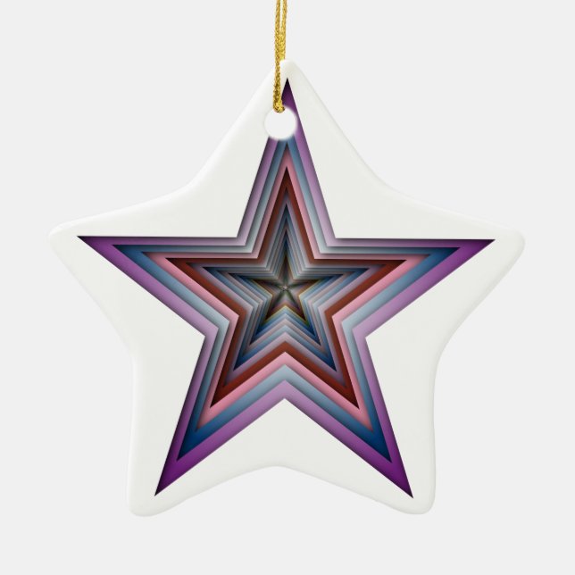 star abstract geometric art ceramic tree decoration (Front)