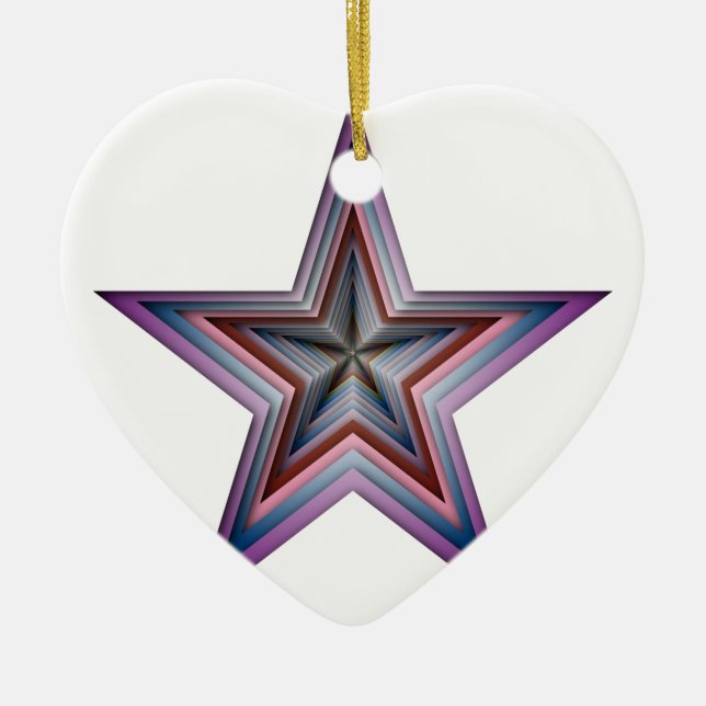 star abstract geometric art ceramic tree decoration (Front)