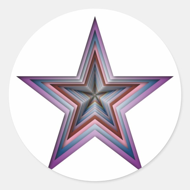 star abstract geometric art classic round sticker (Front)