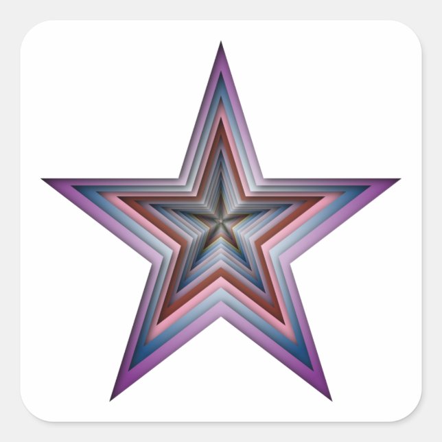 star abstract geometric art square sticker (Front)
