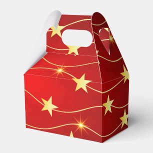 Star Adorned Ruby Red Pattern  Favour Box