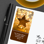 Star and Christmas Lights Return Address Label<br><div class="desc">Personalised return address labels feature strands of glowing Christmas tree lights and a large rustic star. MATCHING holiday invitations and greeting cards in our collection.</div>
