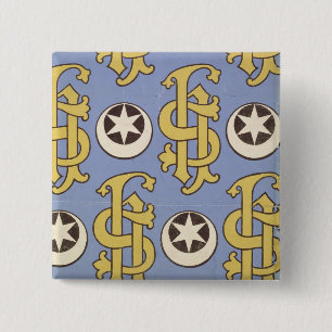 Star and Clef ecclesiastical wallpaper design 15 Cm Square Badge