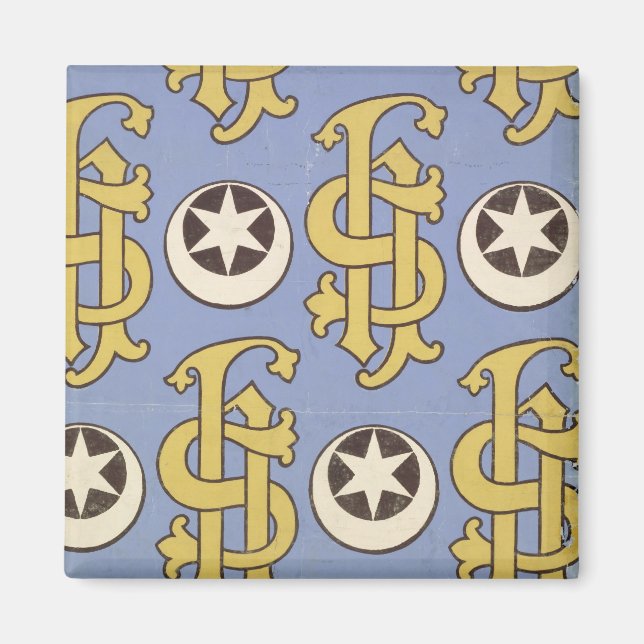 Star and Clef ecclesiastical wallpaper design Magnet (Front)