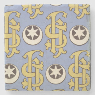 Star and Clef ecclesiastical wallpaper design Stone Coaster