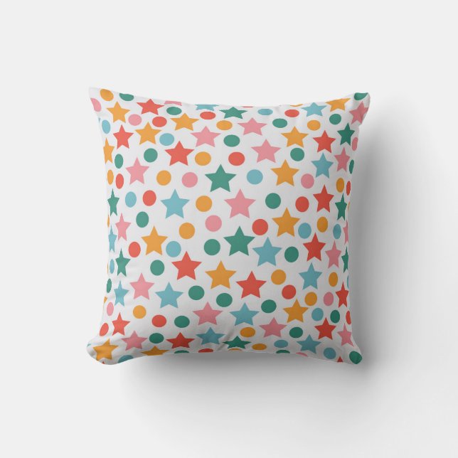 Star and Dot Celebration Pattern Cushion (Front)