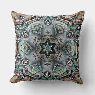Star and hexagon kaleidoscope with light texture cushion
