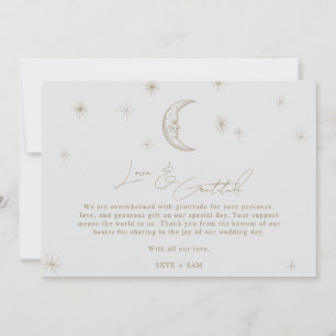 Star and Moon Celestial Wedding Photo Thank You Card