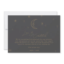 Star and Moon Celestial Wedding Photo Thank You 