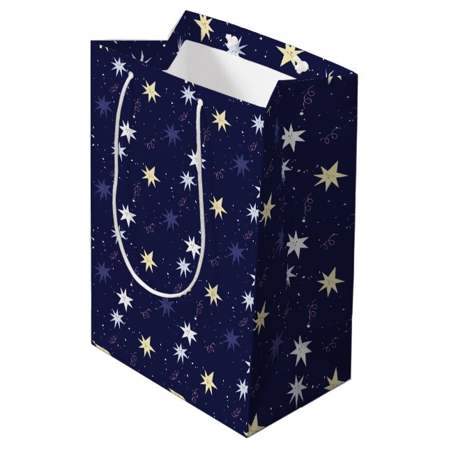 Star and Show Pattern Medium Gift Bag (Back Angled)