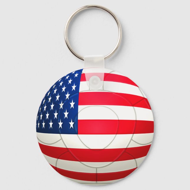 Star and Stripes - USA Soccer Key Ring (Front)