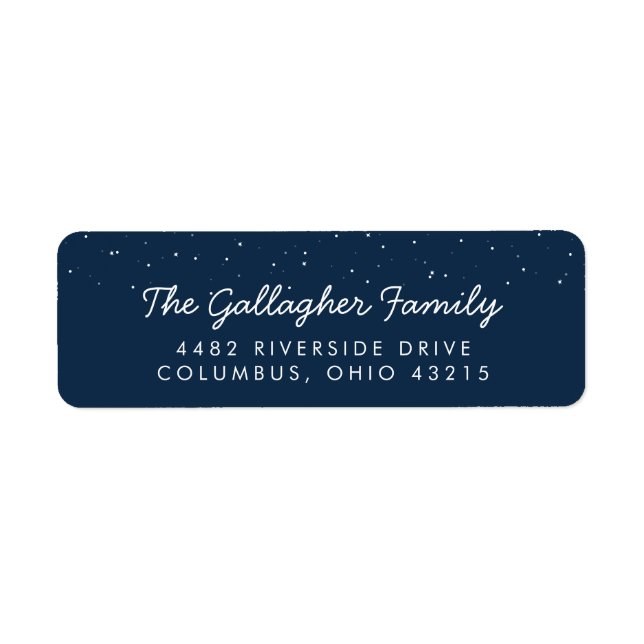 Star baby shower return address label (Front)