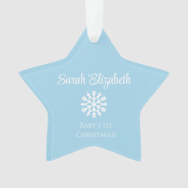 Star Baby's 1st Christmas Ornament | Any Colour! (Front)