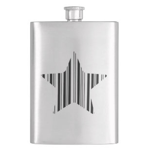 STAR BAR CODE Stellar Barcode Pattern Design Hip Flask
