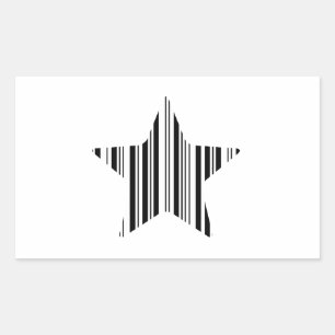 STAR BAR CODE Stellar Barcode Pattern Design Rectangular Sticker