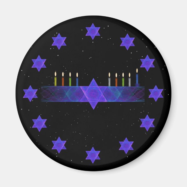 Star Bar Menorah Magnet (Front)