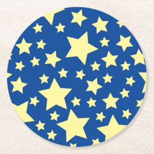Star Birthday Party Round Paper Coaster