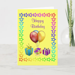 Star Border Birthday Card