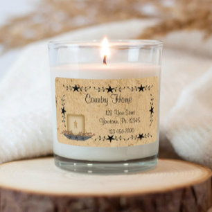 Star Border Candle Label