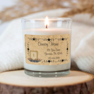 Star Border Candle Label