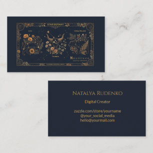 Star Botany Luxury Gold Navy Monogram Business Car Card