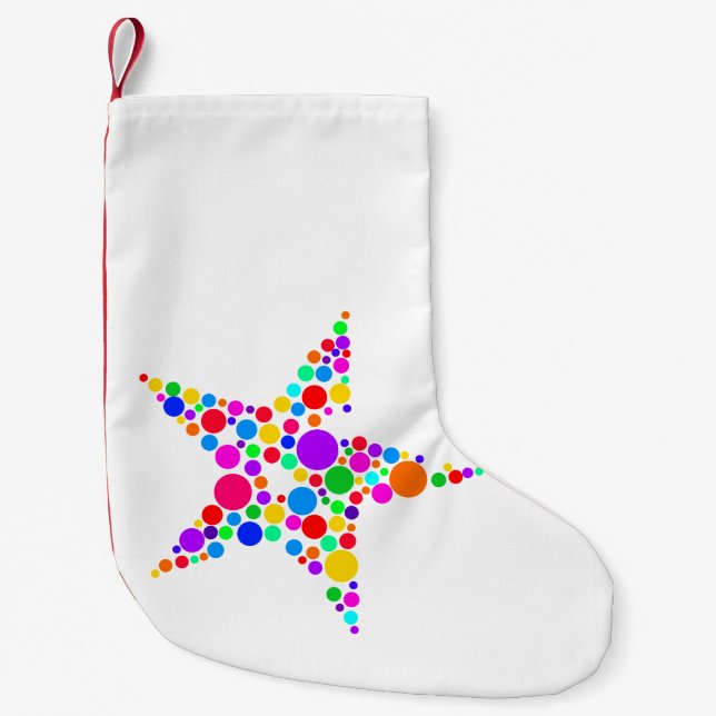 Star Bright Rainbow and White Christmas Stocking (Front)