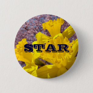 STAR buttons Bright Yellow Daffodils Flowers