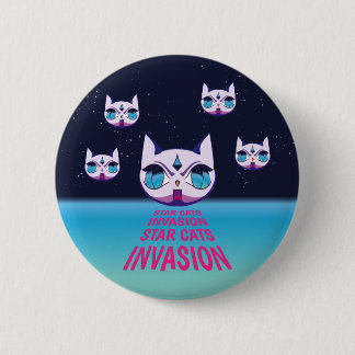 Star Cat Invasion 6 Cm Round Badge