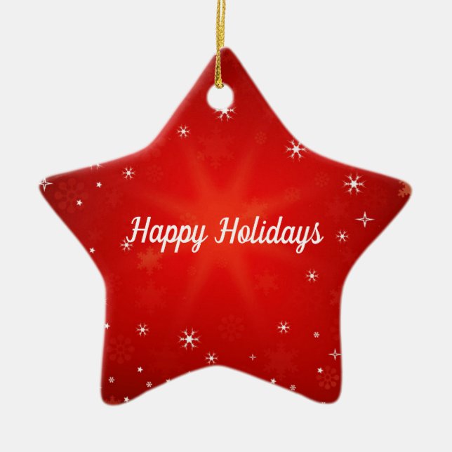 Star Ceramic Tree Decoration (Front)