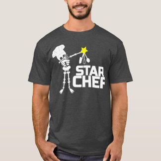Star Chef Cook Skeleton Stars Kitchen Gift  T-Shirt