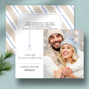 Star Christmas Photo Greeting Card - Print