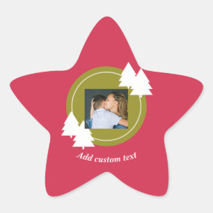 star christmas red customisable photo sticker