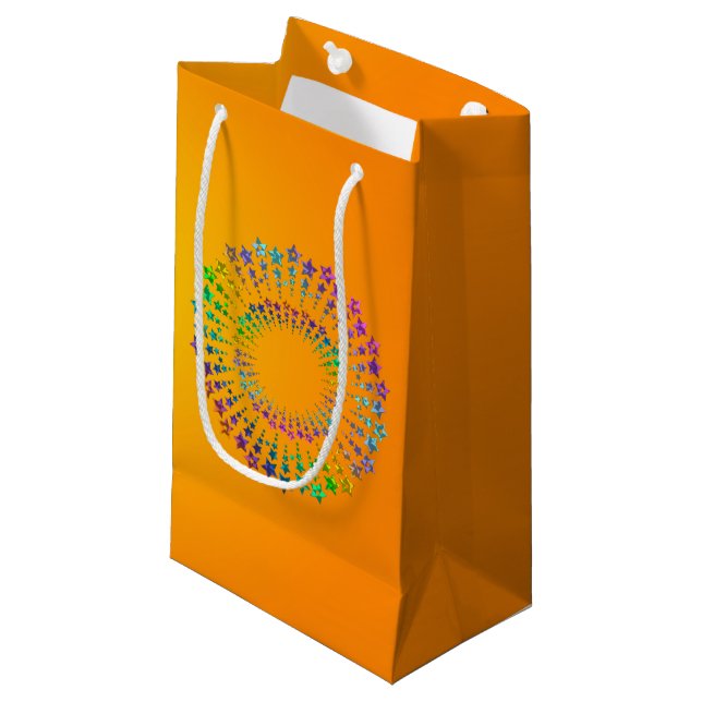 Star Circle coloured I + your backgr. & ideas Small Gift Bag (Front Angled)