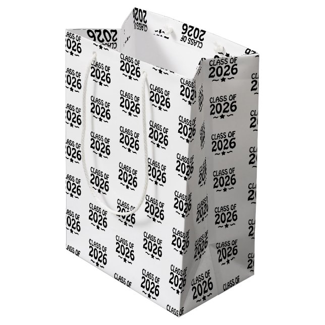 Star Class of 2026 Graduation Medium Gift Bag (Back Angled)