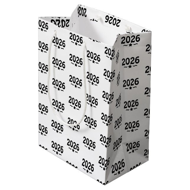 Star Class of 2026 Graduation Medium Gift Bag (Back Angled)