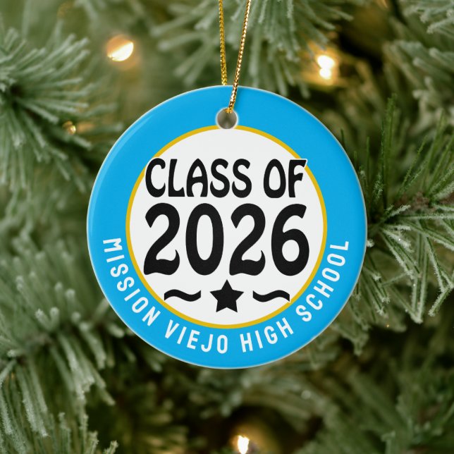 Star Class of 2026 Photo Graduation Ceramic Tree Decoration (Tree)