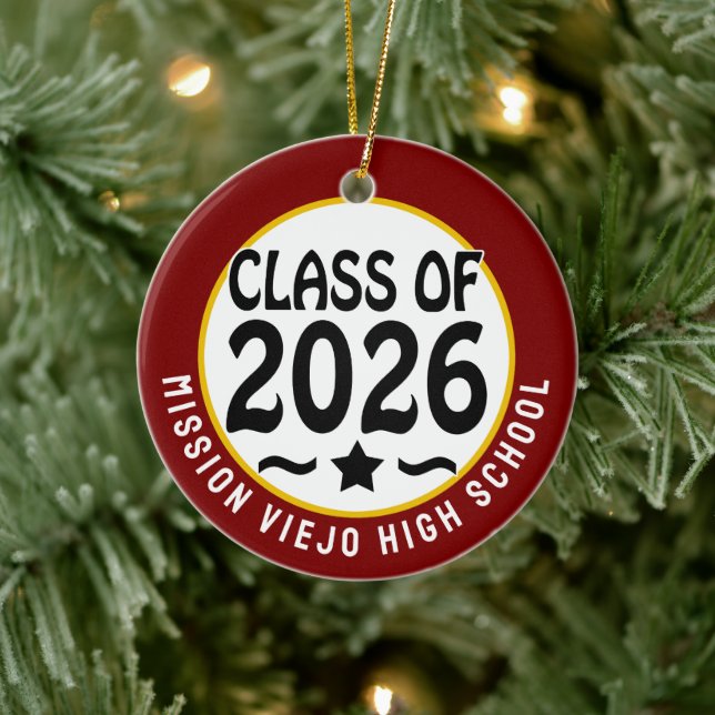 Star Class of 2026 Photo Graduation Ceramic Tree Decoration (Tree)