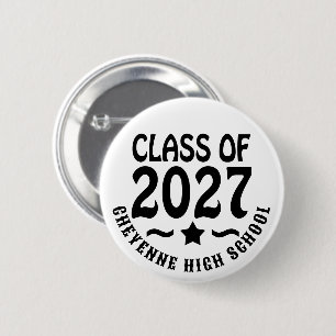 Star Class of 2027 Graduation 6 Cm Round Badge